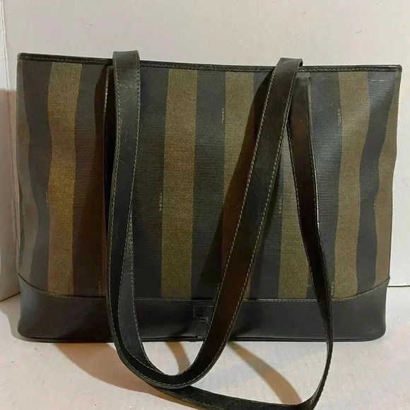 Fendi vintage pequin color block shoulder bag - Picture 2 of 15